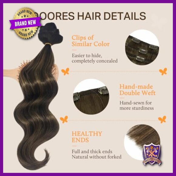 22 Inch Clip-In Human Hair Extensions, 9 Pieces 150g Straight - Picture 3 of 6